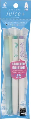PILOT ゲルインクボールペン ジュースプラス 0.4mm 3色セット 黒 ミント ラベンダー LJL143CCA
