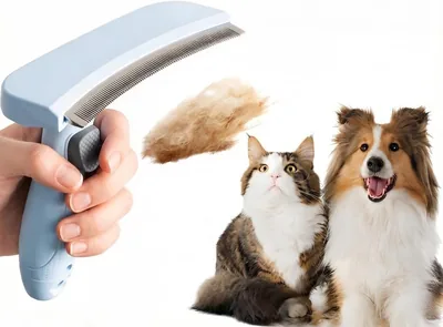 猫と犬の毛取りブラシ アーチ型 ペット用コーム 保護チップ付き