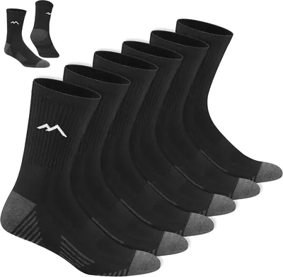 SOXCO Men's 6 Pack Cotton Socks with Moisture Control