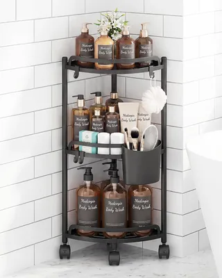 Gabeeriso 3 Tier Shower Caddy Organiser with Hooks & Casters, 10% Off