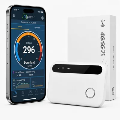 Routeur 5G portable WiFi 6 Débloqué 5G/4G+ avec fente SIM, jusqu'à 25 appareils connectés, Internet à haut débit Idéal pour voyage
