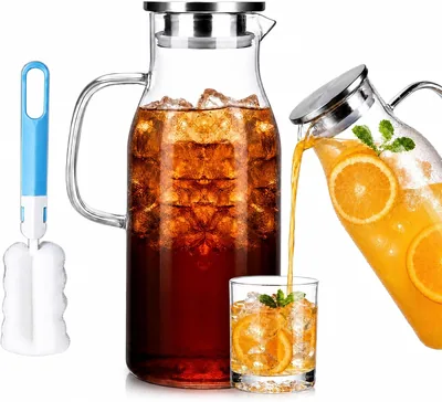 2 Pack Glass Pitcher with Lid - Best Deal