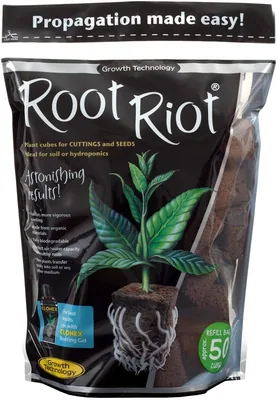 Root Riot 50 Kubor Refill för Frön och Sticklingar - Vegan/Biologiskt, Groddtär | Best Deal