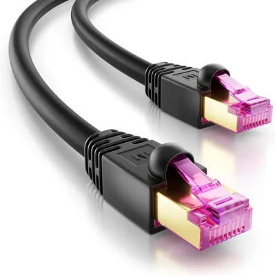 deleyCON 40m CAT7 Outdoor-Netzwerkkabel 10 Gbit/s 600 MHz S/FTP Kupfer | RJ45-Stecker Ethernet LAN DSL Patch-Kabel, Wetterfest