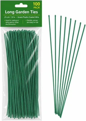 100 Pack Plant Wire Ties 25cm Green - Best Deal