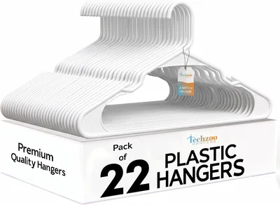 TechZoo White Plastic Hangers 22 Pack - Best Deal
