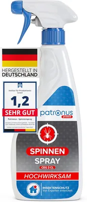 Patronus Spinnenspray 500 ml mit maximaler sofortiger Wirkung | Zuverlässiges Spinnenabwehrmittel für Innen- und Außenbereiche (Haus, Appartment)