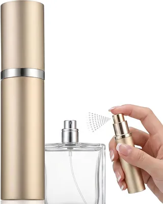 عبوة عطر محمولة قابلة لإعادة التعبئة من ToolHouse بسعة 5 مل - زجاجة سفر رذاذ مع مضخة بخاخ دقيقة وصمام تعبئة في الأسفل، أزرق