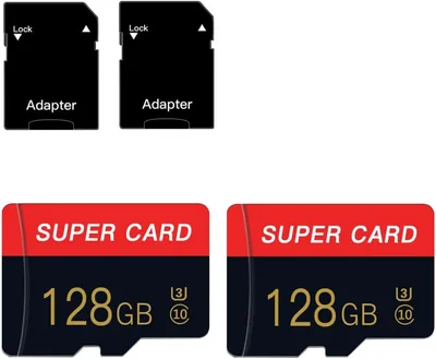 2er-Pack microSD-Karte 128GB Class 10 mit Adapter - Hochgeschwindigkeits-Mini-SD für Smartphones, Kameras und Tablets