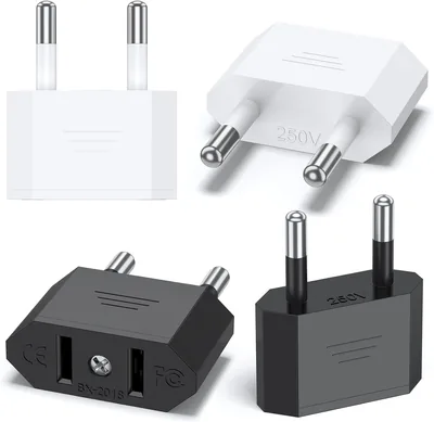 Adapter wtyczka USA-Niemcy (1 szt.), 2-biegunowa wtyczka podróżna, 10 g, do gniazd UE i urządzeń