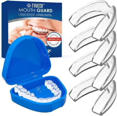 Splintes de Descarga para Bruxismo de 4 Piezas, Estiramiento Dental Transparente para Dormir, Prevención del Bruxismo y Apneia del Sueño