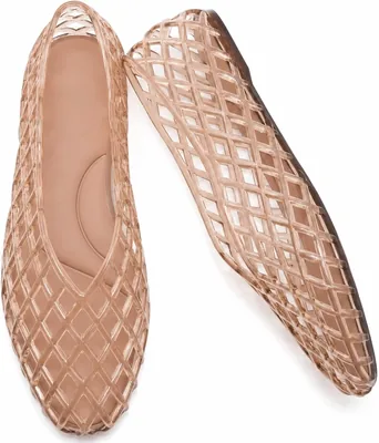 Jelly Flats Women PVC Lattice Slip On Shoes