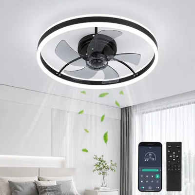 Deckenventilator mit Beleuchtung 50 cm, 3 Farbtypen und 6 Geschwindigkeiten, Fernbedienung