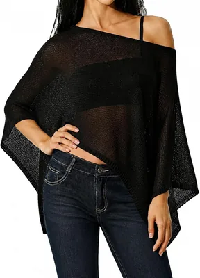 Buhazuqy Women's Sheer One Shoulder Poncho Swimsuit Cover Up Best Deal