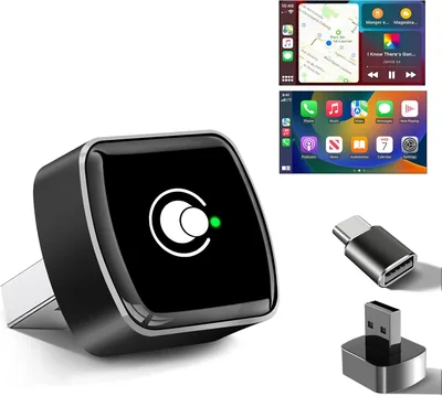 Adaptador Inalámbrico CarPlay y Android Auto - Convierte Cableado a Inalámbrico para iPhone y Android