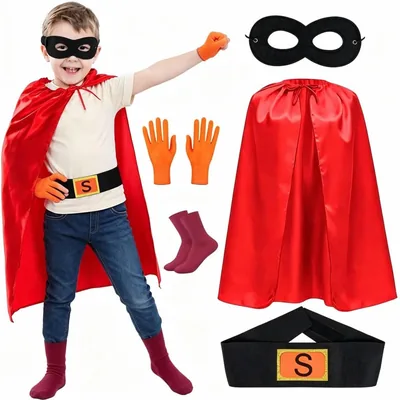 Trocdaxil Kids Book Week Costume Red Cape Cosplay Set Best Deal