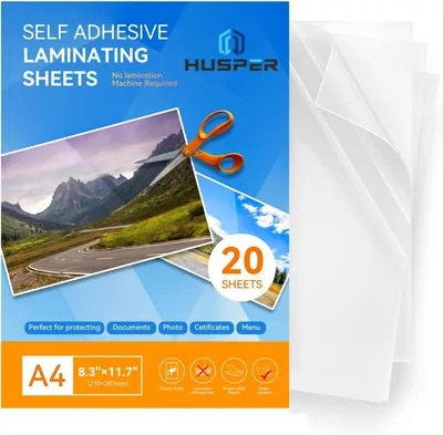 HUSPER Self-Adhesive Laminating Sheets A4 20 Pack Best Deal