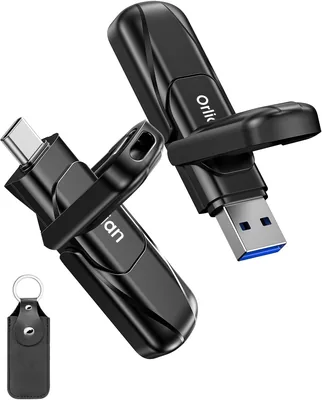 Dual USB-C & USB-A SSD Metal Storage - iPhone/Android Compatible