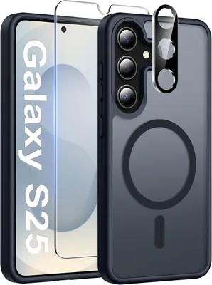 Étui Ivencase pour Samsung Galaxy S25 5G avec Verre Trempé et Protection de Caméra, Compatible MagSafe - Transparence Matte