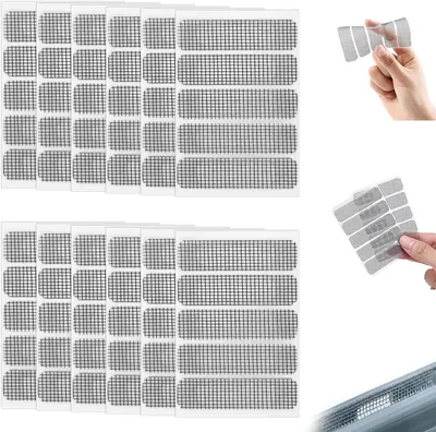 60 Self-Adhesive Fly Screen Patches White