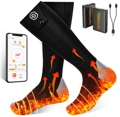 Heated Socks w/ 7000mAh Battery - 4 Heat Levels