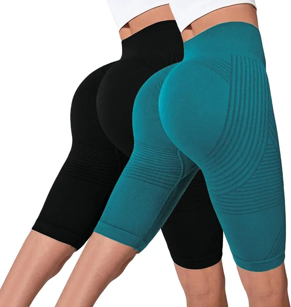 Luveon - Pantalons de sport anti-cellulite 3D pour femme, lot de 2, meilleure affaire