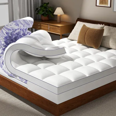 ChiXpace Queen Memory Foam Mattress Topper - 4 Inch + Pillow Top