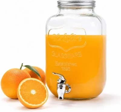 Cecaro Group 5 Litri Dissetatore in Vetro con Rubinetto - Acqua Succo Cocktail Aperitivo Contenitore