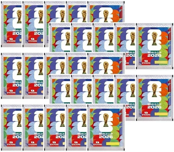 World Cup 2026 Sammelsticker-Set - 25 Beutel mit je 7 Stickern - 175 Sticker zum Sammeln, Tauschen & Kleben - Best Deal