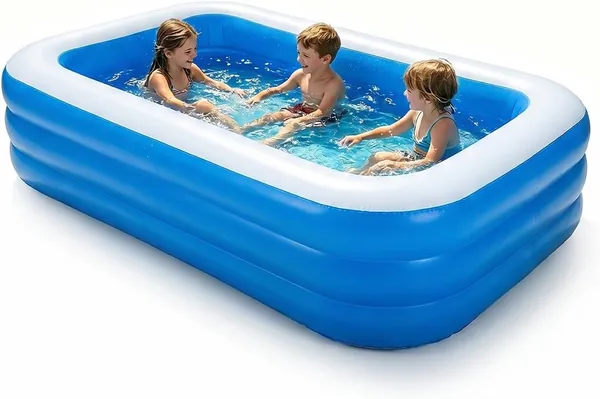 Piscine gonflable rectangulaire pour enfants, 210 x 135 x 60 cm, Mini piscine pour bébé et jardin - Idée