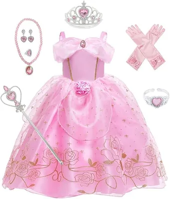 JINJNCAN Princess Dress Girls Pink Costume Halloween Birthday Best Deal