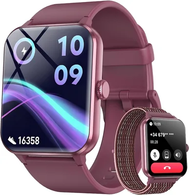 Blackview Smartwatch para Mujeres con Llamadas, 1.85 Pulgadas - Monitor de Frecuencia Cardíaca/Oximetro/Sueño WhatsApp, 25% Descuento