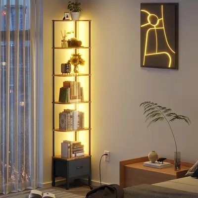 Yanara 6-Tier Corner Shelf with LED Lights Best Deal