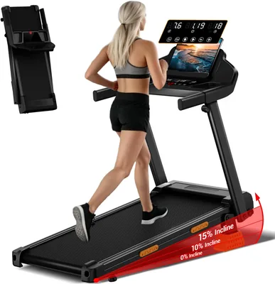 LONTEK Laufband für Zuhause Klappbar mit Steigung 15% | Laufbänder 12KM/H, Best Price