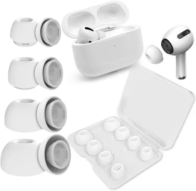 AirPods Pro Ear Tips 1st & 2nd Gen - 4 Sizes Noise Reduction, Case