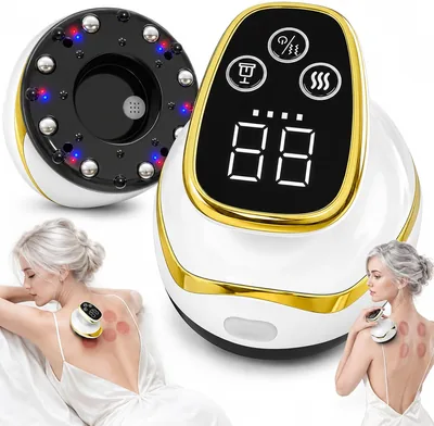 4-in-1 Anti-Cellulite Massör Full Körp, Vakuum Gua Sha Hit | Elektrisk draglos Cellulitereducering med 9 värmenivåer