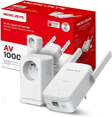 Mercusys MP515 KIT x 2 - Meilleures Offres Internet Filaire 1000 Mbps, Prise Nestante Incluses