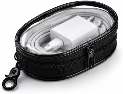 Mini Bolsa Organizadora Transparente com Zíper Resistente, Compacta e Portátil para Cabos e Acessórios (Preta) - Melhor Preço