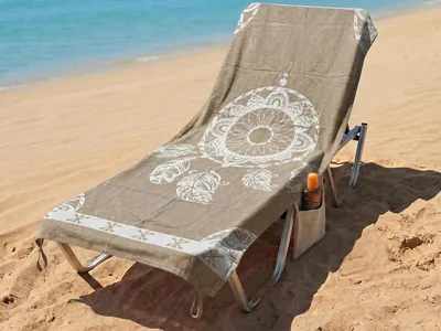 Telo Mare Fouta in Cotone 70x180cm con Angoli e Tasche - Asciugamano Spiaggia per Lettino, Best Deal