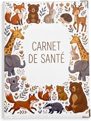 Couverture de dossier santé bébé Habeygard Safari PVC - Made in France | Étanche