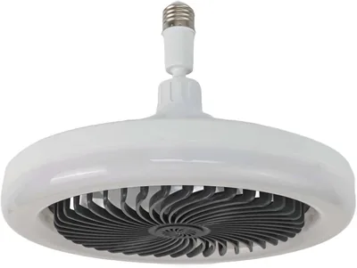 QuivyLivy Plafond Ventilateur E27 avec Ampoule LED et Télécommande, Silencieux, Luminosité Réglable, Dispositif de Refroidissement pour Chambre à Coucher - Best Deal