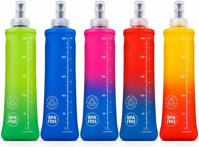 Garrafa de Corrida Silicone Dobrável Premium 250ml para Atletas - Sem BPA e Antivazamento