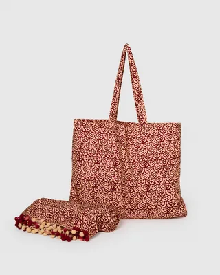 Tramas+ Set Toalla y Bolso Combinados, Toalla de Playa, Bolso con Estampado, Ideal para el Verano, la Playa y las Vacaciones - Bosco, Bougai
