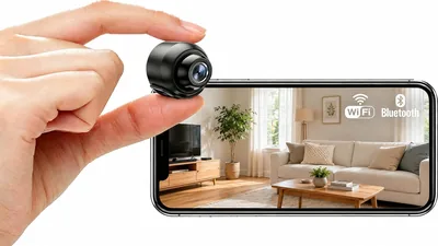 Cámara Espía Mini WiFi 1080p HD con Visión Nocturna Infrarroja, Detección de Movimiento y Alertas Instantáneas, Ahora 29% Off