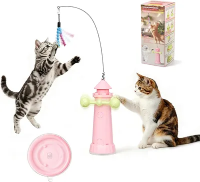 TCOXYS 猫用おもちゃ、シングルプレイ向け、マニュアル＆自動、超軽量、運動不足・ストレス解消、2in1 スプーン型