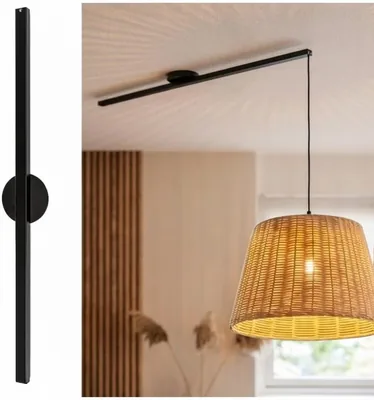 Barcelona LED Hängeleuchte Pendelbeleuchtung 90 cm Matt Schwarz | Verstellbar bis 80 cm & 360° Drehbar | Deckenmontage