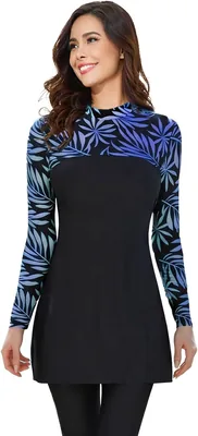 Women's Muslim Swimsuits - Full Coverage Modest Burkini Set Long Sleeve Swim Body Suit Islamic Arabic Swimming