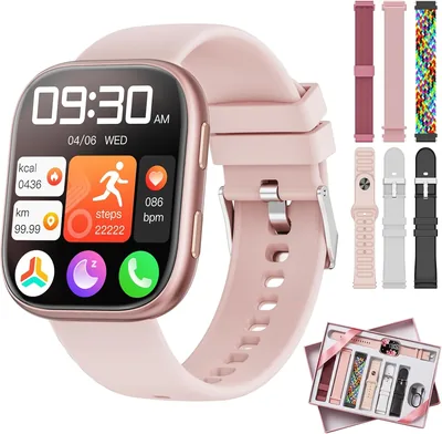 Reloj Inteligente para Mujer con 7 Pulseras, Regalo para Mujeres, Pantalla de 1.83" con Llamadas Bluetooth, 100+ Modos Deportivos, Monitoreo de Frecuencia Cardíaca