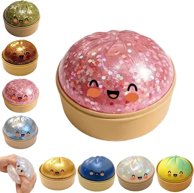 TKGEOUE Dumplings Squishy mit Dampfbox - Nicht essbares Stressabbau-Spielzeug für Erwachsene, ideal als Partygeschenk oder Goodie