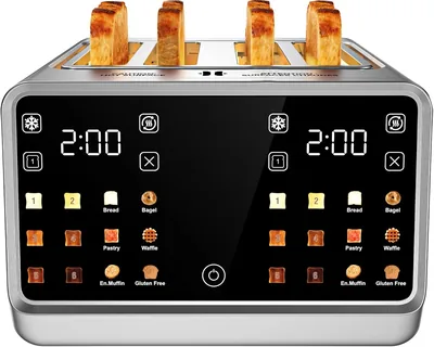 Dual Zone Toaster 70% Off - Smart Br 1800W Stainless Steel